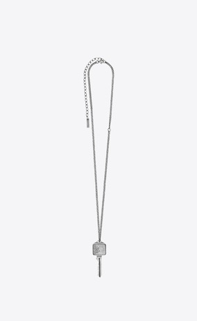 SAINT LAURENT Long necklace Homme Pendentif CHARMS clé ADDICTED TO LOVE a_V4